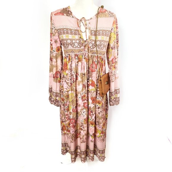 R. Vivimos Floral Long Sleeve Midi Dress, M - Picture 7 of 11